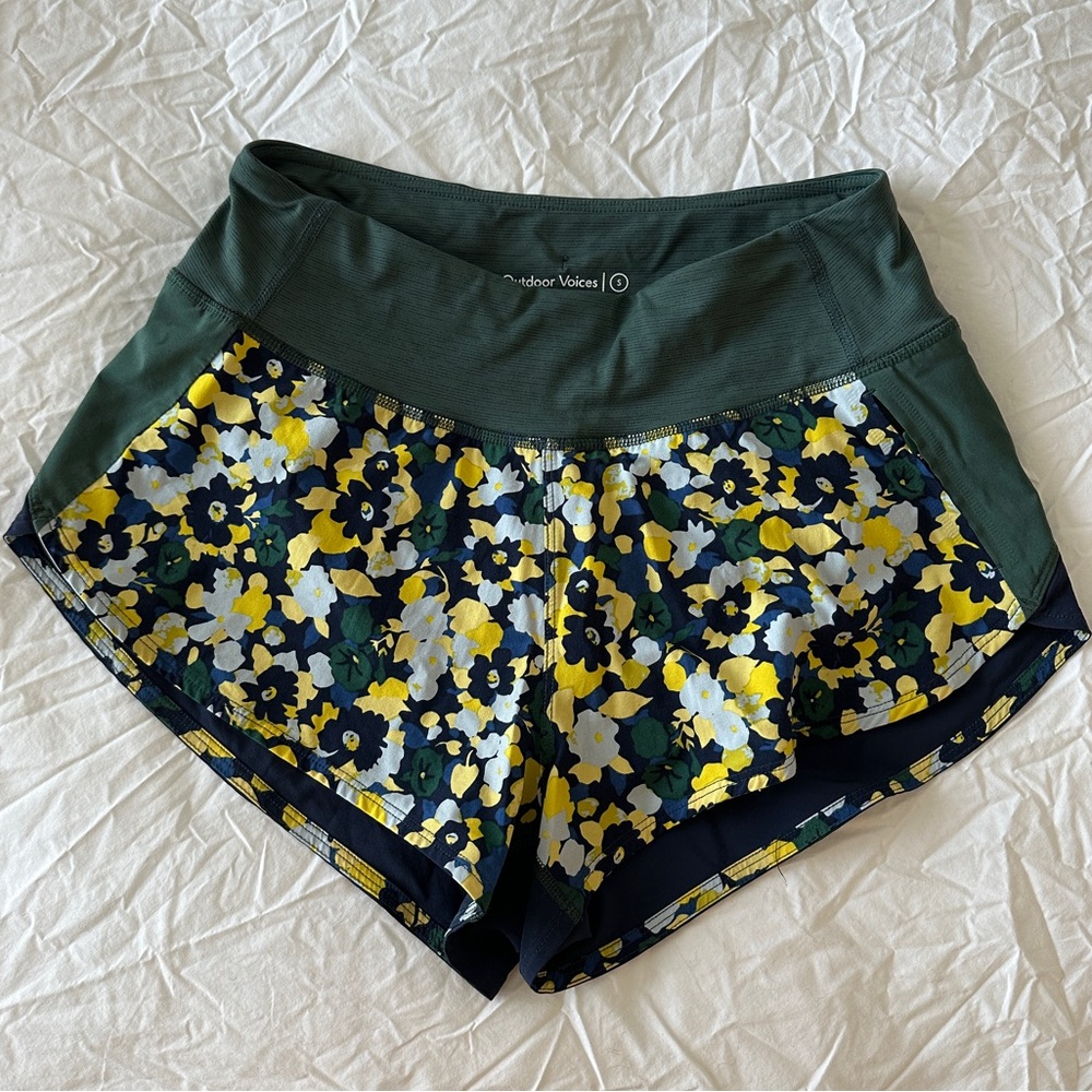 Outdoor Voices Hudson Shorts Mineral Blooms Print, floral print running shorts